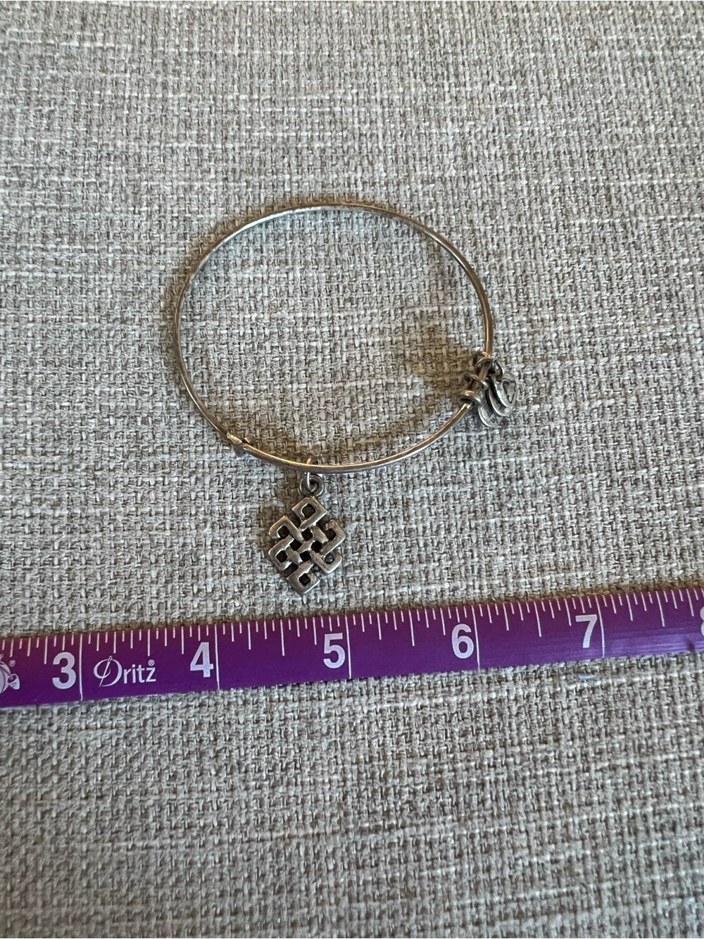Alex and Ani Silver-Tone Celtic Knot Charm Bangle